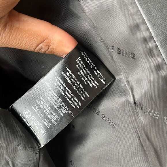 NEW Anine Bing Blazer Faux Leather Black Recycled Blazer Jacket Size Smal - Picture 12 of 13